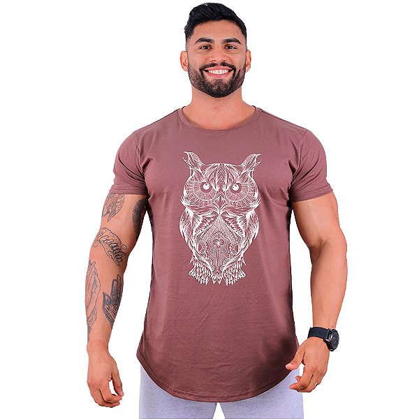 Camiseta Longline Manga Curta MXD Conceito Coruja