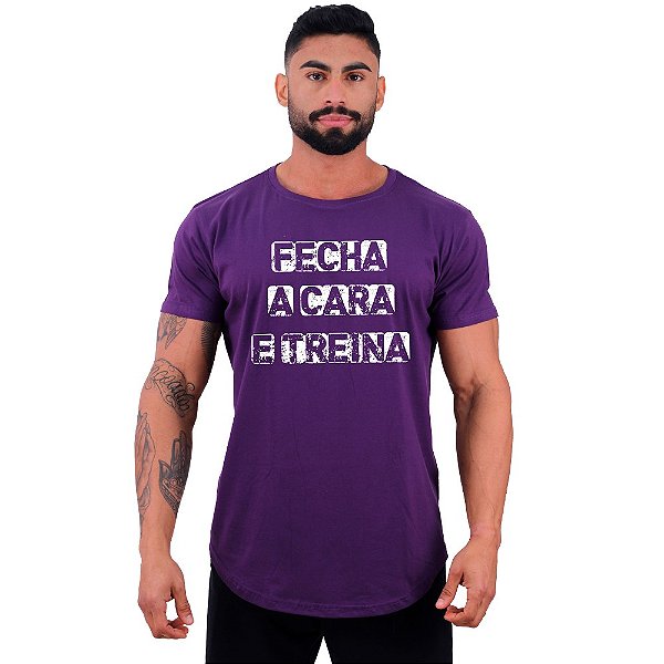 Camiseta Longline Manga Curta MXD Conceito Fecha A Cara E Treina