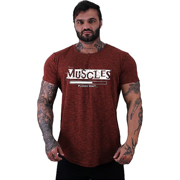 Camiseta Longline Manga Curta MXD Conceito Muscles Please Wait