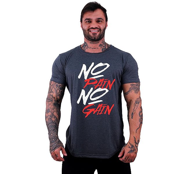 Camiseta Longline Manga Curta MXD Conceito No Pain No Gain