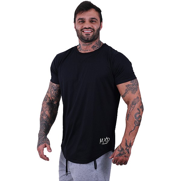 Camiseta Longline Masculina Estampa Lateral Logo MXD Conceito