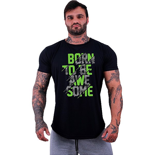 Camiseta Longline Masculina Manga Curta MXD Conceito Born To Be Awesome