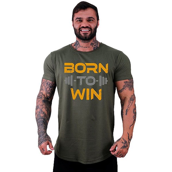 Camiseta Longline Masculina Manga Curta MXD Conceito Born To Win