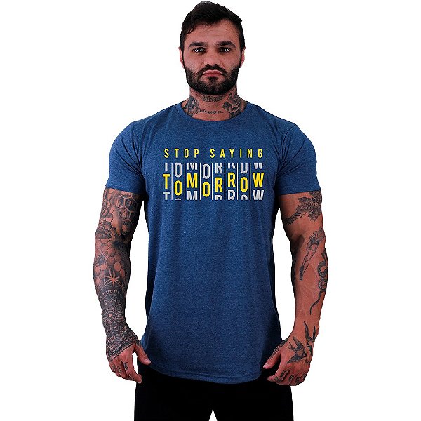 Camiseta Longline Masculina Manga Curta MXD Conceito Stop Saying Tomorrow