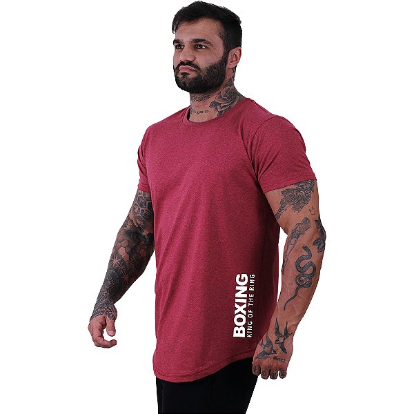 Camiseta Longline Masculina MXD Conceito Estampa Lateral Boxing King Of The Ring