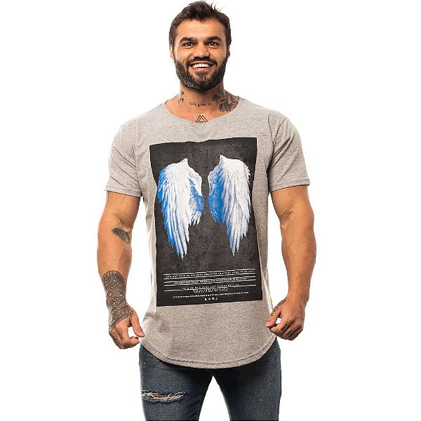 Camiseta Longline Masculina MXD Conceito Limitada Angel's Wings