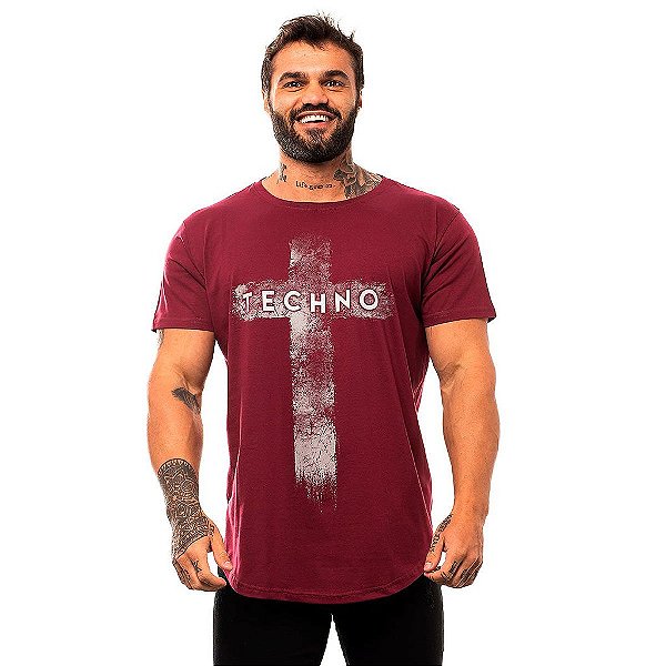 Camiseta Longline Masculina MXD Conceito Limitada Crucifixo Techno