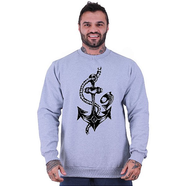 Blusa Moletom Basic Masculina MXD Conceito Sem Touca Âncora