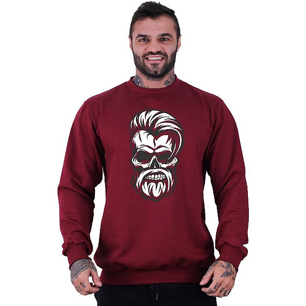 Blusa Moletom Basic Masculina MXD Conceito Sem Touca Angry Skull