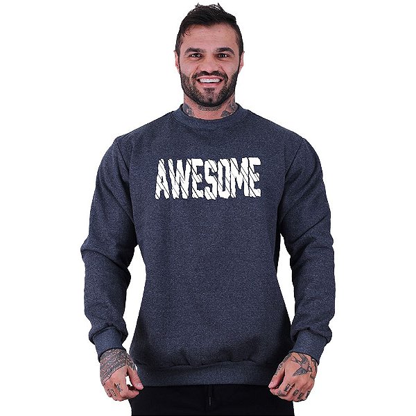 Blusa Moletom Basic Masculina MXD Conceito Sem Touca Awesome