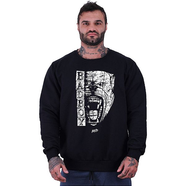 Blusa Moletom Basic Masculina MXD Conceito Sem Touca Bear BadBoy