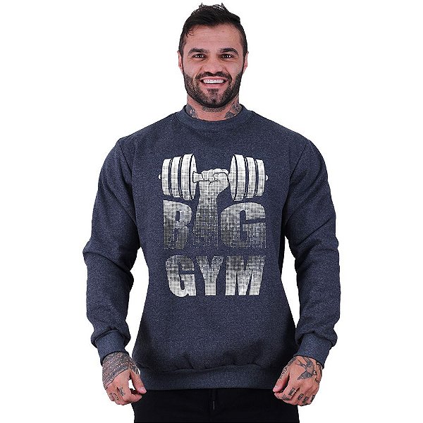 Blusa Moletom Basic Masculina MXD Conceito Sem Touca Big Gym Dumbbell