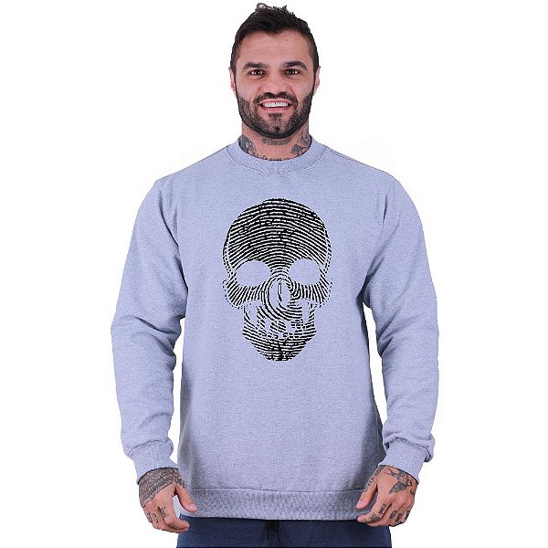 Blusa Moletom Basic Masculina MXD Conceito Sem Touca Caveira Digital