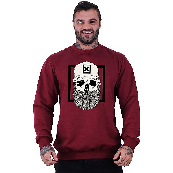 Blusa Moletom Basic Masculina MXD Conceito Sem Touca Caveira Lenhador