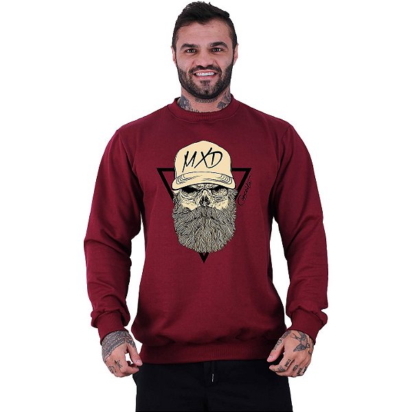Blusa Moletom Basic Masculina MXD Conceito Sem Touca Caveira Lenhador