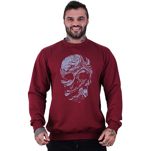 Blusa Moletom Basic Masculina MXD Conceito Sem Touca Caveira Liquida