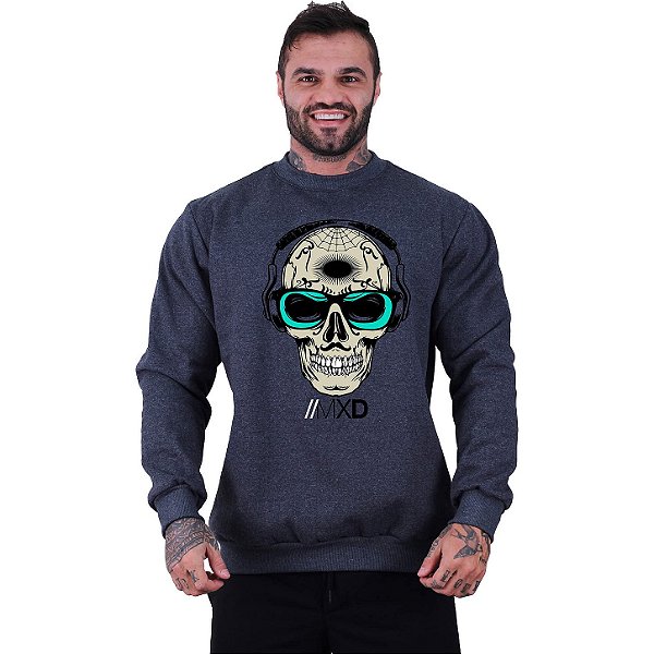 Blusa Moletom Basic Masculina MXD Conceito Sem Touca Caveira Mexicana