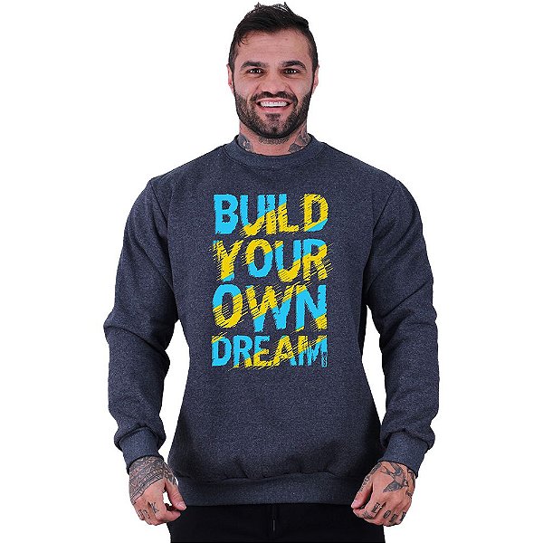 Blusa Moletom Basic Masculina MXD Conceito Sem Touca Construa Seu Sonho