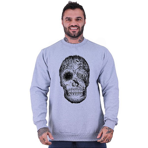 Blusa Moletom Basic Masculina MXD Conceito Sem Touca Forest Skull
