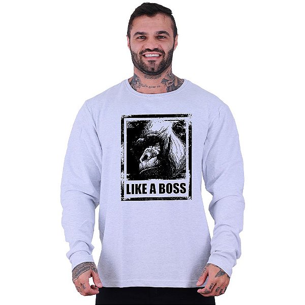 Blusa Moletom Basic Masculina MXD Conceito Sem Touca Gorila Like a Boss