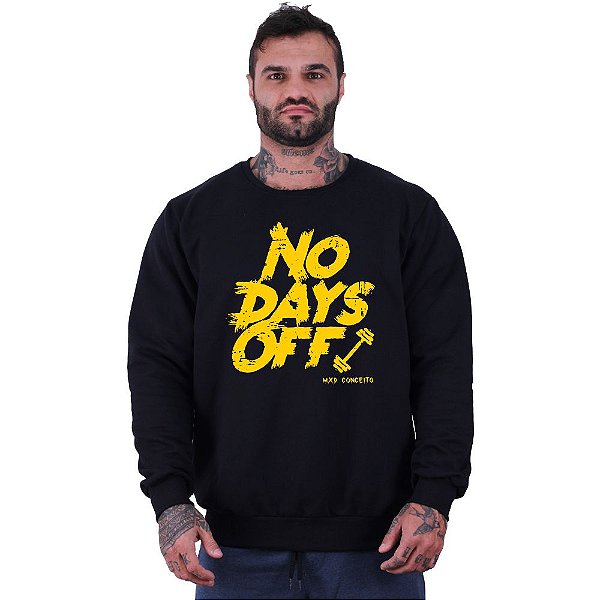 Blusa Moletom Basic Masculina MXD Conceito Sem Touca No Days Off
