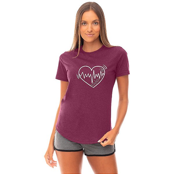 Camiseta Longline Feminina MXD Conceito Frequência Cardíaca