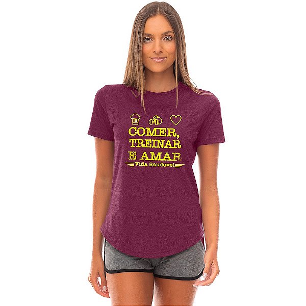 Camiseta Longline Feminina MXD Conceito Vida Saudável
