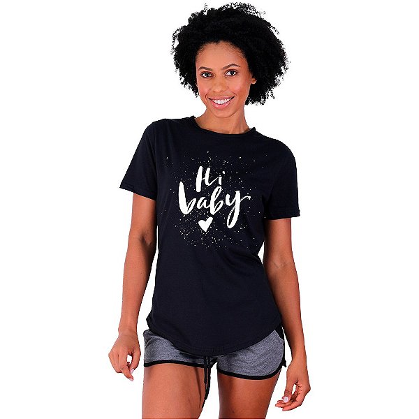 Camiseta Longline Feminina MXD Conceito Hi Baby Oi Bebê