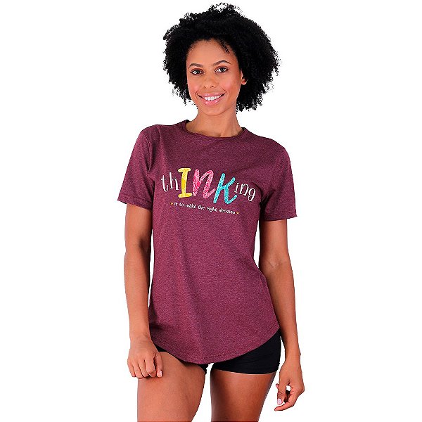 Camiseta Longline Feminina MXD Conceito Thinking Is To The Right Decision a Decisão Certa