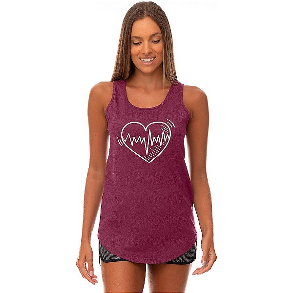 Regata Longline Feminina MXD Conceito Frequência Cardíaca