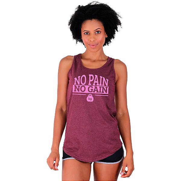 Regata Longline Feminina MXD Conceito No Pain No Gain