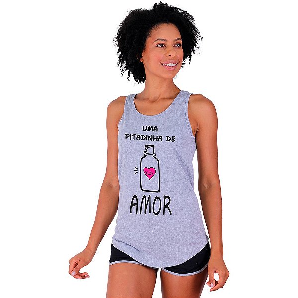 Regata Longline Feminina MXD Conceito Uma Pitadinha de Amor