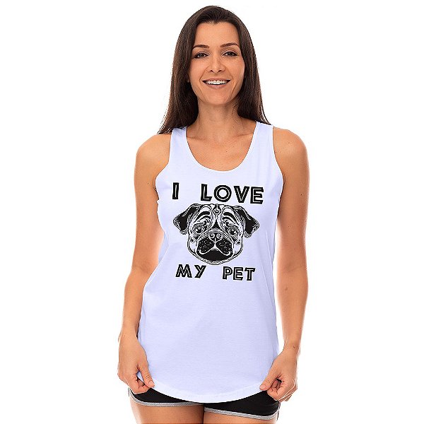 Regata Longline Feminina MXD Conceito I Love My Pet