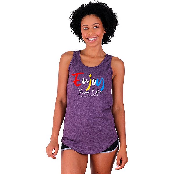 Regata Longline Feminina MXD Conceito Enjoy You Life Aproveite Sua Vida
