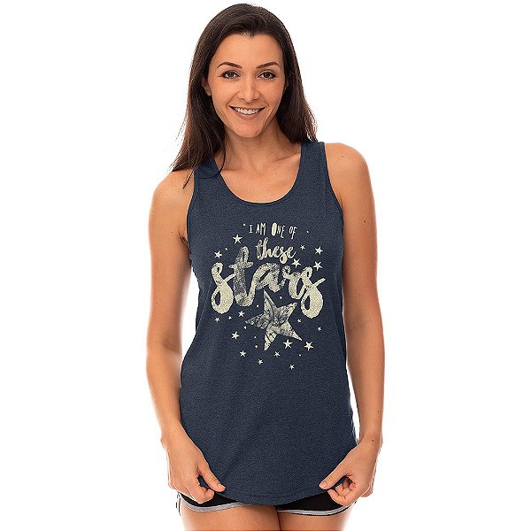 Regata Longline Feminina MXD Conceito Iam One Of These Stars Eu Sou Uma Estrela