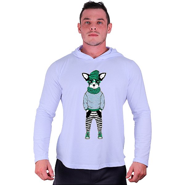 Camiseta Manga Longa Longline Com Touca MXD Conceito Dog Style