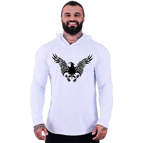 Camiseta Manga Longa Longline Com Touca MXD Conceito Fênix