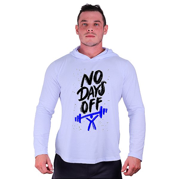 Camiseta Manga Longa Longline Com Touca MXD Conceito No Days Off
