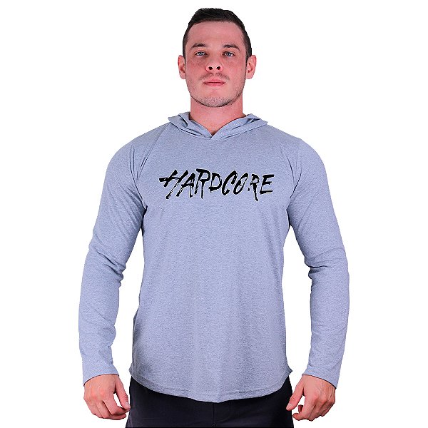 Camiseta Manga Longa Longline Com Touca MXD Conceito HARDCORE