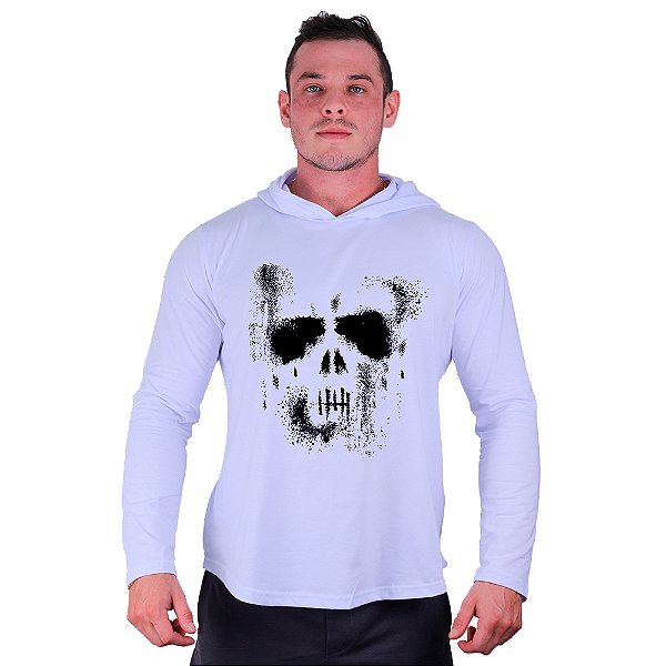 Camiseta Manga Longa Longline Com Touca MXD Conceito Ghost