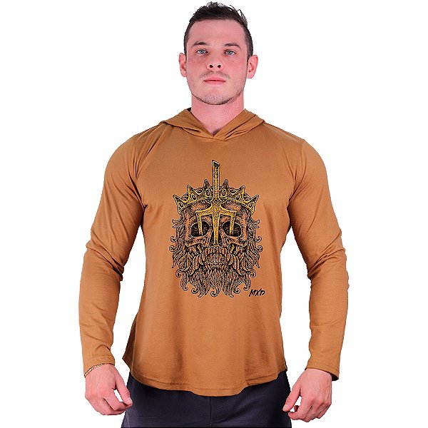 Camiseta Manga Longa Longline Com Touca MXD Conceito King OF Seas
