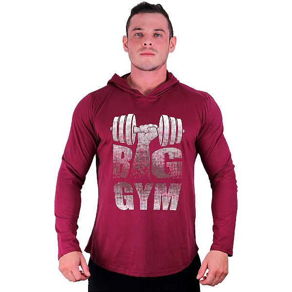 Camiseta Manga Longa Longline Com Touca MXD Conceito Big Gym Halter