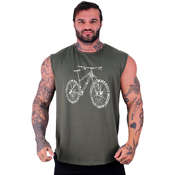 Regata Machão Longline Sem Manga MXD Conceito MTB Mountain Bike Desenoh Bike Escrita Peças