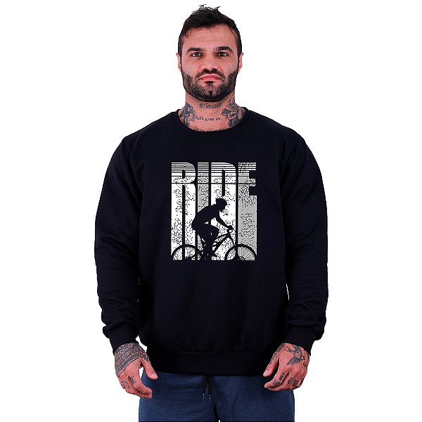 Blusa Moletom Basic Masculina MXD Conceito MTB Mountain Bike Ciclismo Ride Ciclista
