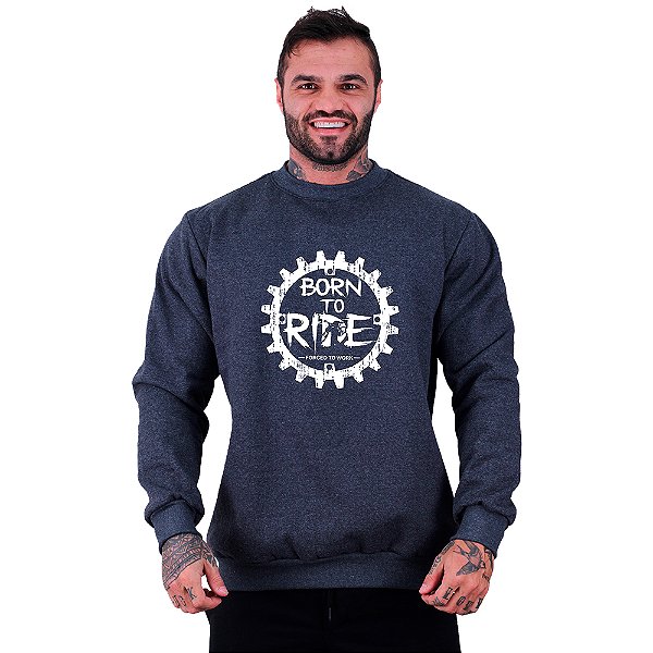 Blusa Moletom Basic Masculina MXD Conceito MTB Mountain Bike Ciclismo Born To Ride