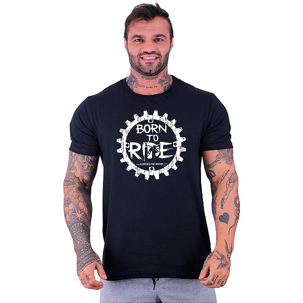 Camiseta Tradicional Manga Curta MXD Conceito MTB Mountain Bike Born To Ride