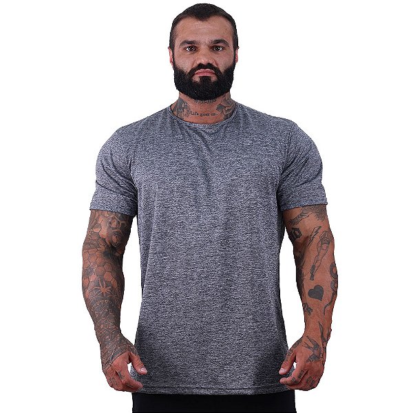 Camiseta Tradicional MXD Conceito Dry Fit 100% Poliéster Rajado Furadinho Cinza
