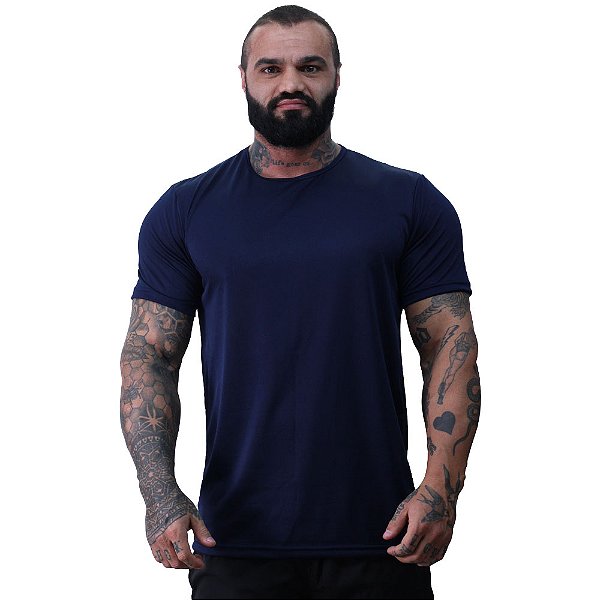 Camiseta Tradicional MXD Conceito Dry Fit 100% Poliéster Furadinho Azul Petróleo