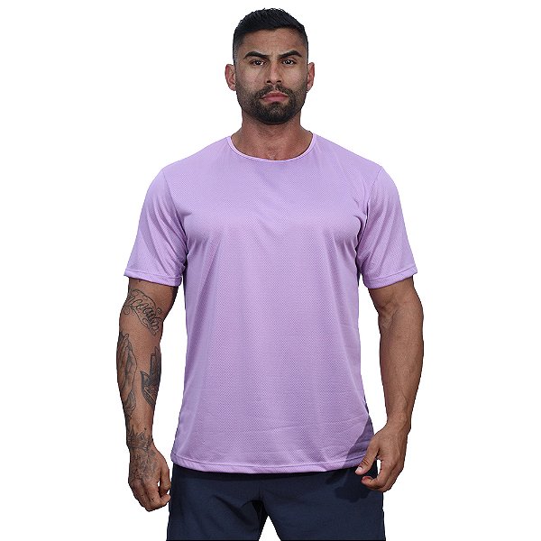 Camiseta Tradicional MXD Conceito Dry Fit 100% Poliéster Furadinho Lilás