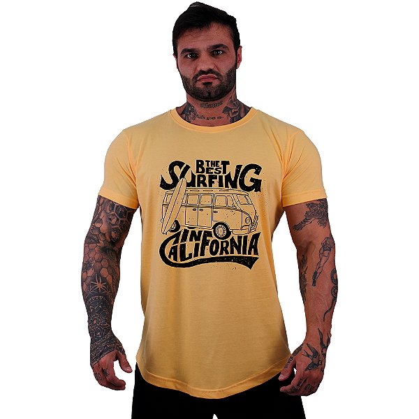 Camiseta Longline Manga Curta MXD Conceito SURF The Best Surfing in California